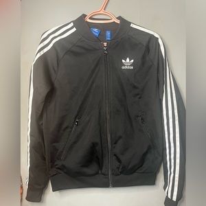 Black and white Adidas zip up sweater (men or women’s)